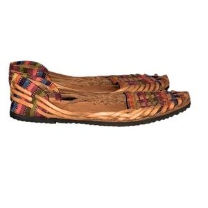 Mexican Huarache Colorful Woven Flats sandals